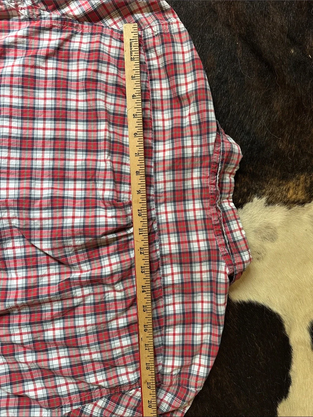 J. Crew Tartan Plaid Button Up Shirt, Men's XL Red White & Blue Cotton Casual